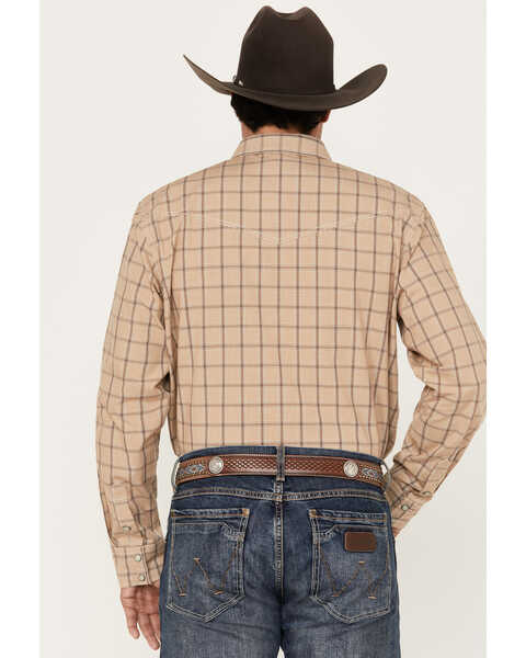 Image #4 - Blue Ranchwear Men's Twill Plaid Print Long Sleeve Western Snap Shirt, Medium Yellow, hi-res