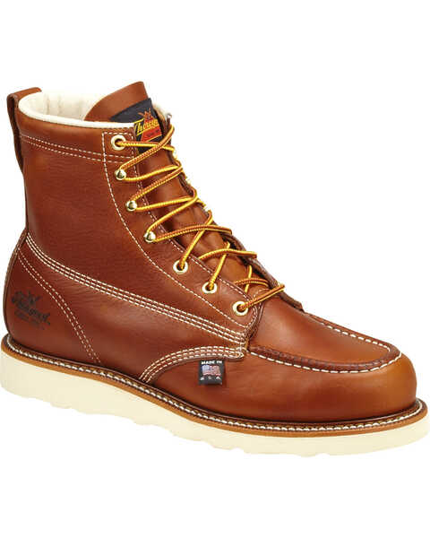 Thorogood Men's American Heritage 6" Wedge Work Boots - Steel Toe, Brown, hi-res