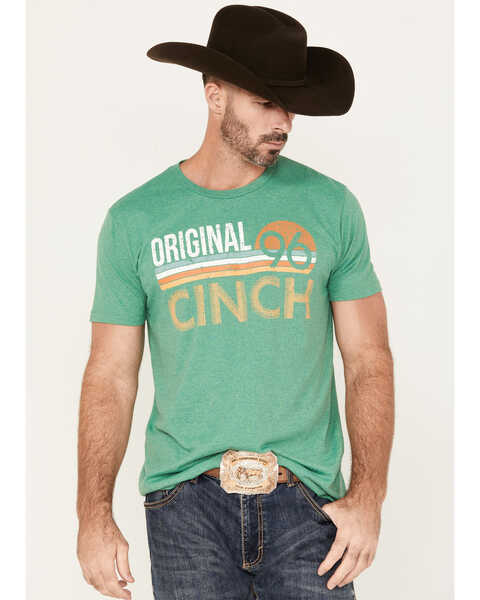 Cinch Men's Original 96 Logo Short Sleeve Graphic T-Shirt, Light Green, hi-res