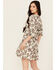 Image #4 - Wild Moss Women's Printed Crochet Trim Mini Dress, Ivory, hi-res
