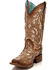 Corral Women's Orix Glitter Inlay & Studded Western Boots - Square Toe, Brown, hi-res