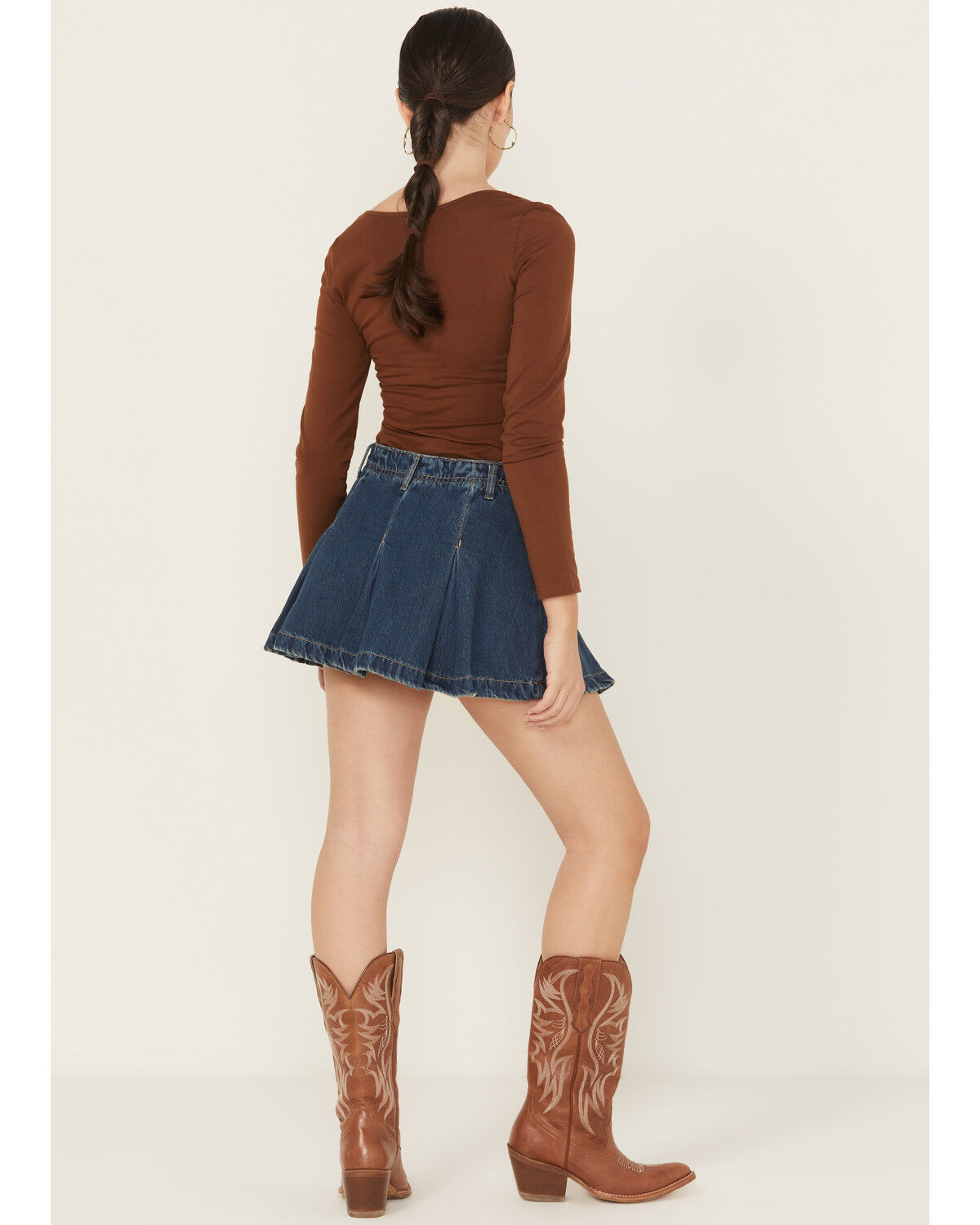 Image #3 - Free People Women's Madison Ave Dark Wash Mini Denim Skirt, Dark Wash, hi-res
