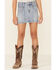Rock & Roll Denim Girls' Light Wash Seamed Front Denim Skirt , Blue, hi-res