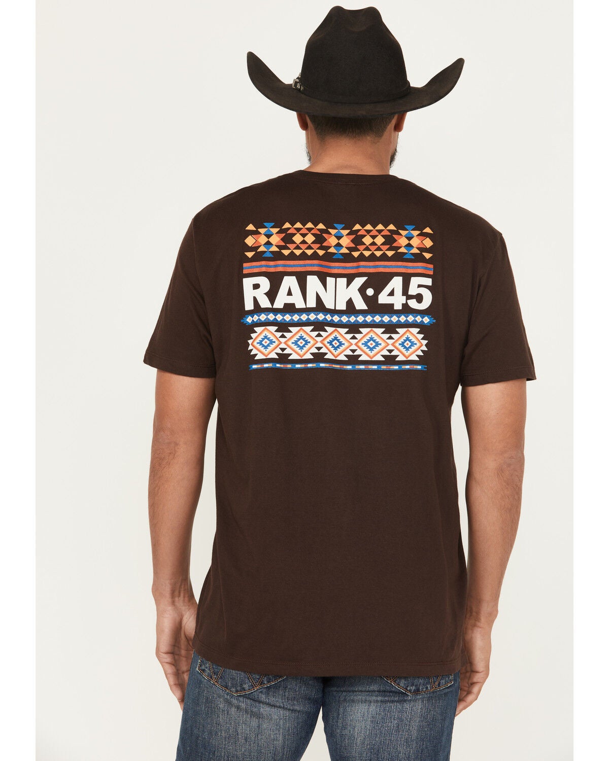 RANK 45&reg; Men's DNA Southwestern Short Sleeve Graphic T-Shirt, Dark Brown, hi-res