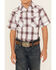 Image #3 - Ely Walker Boys' Textured Dobby Plaid Print Short Sleeve Pearl Snap Western Shirt, Burgundy, hi-res
