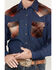 Wrangler Men's Pendleton Long Sleeve Western Work Shirt, Dark Medium Wash, hi-res