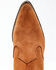 Image #6 - Dan Post Women's Embroidered Inlay Suede Fashion Booties - Snip Toe, Tan, hi-res