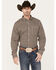 Image #1 - RANK 45® Men's Lightning Geo Print Long Sleeve Button-Down Stretch Western Shirt, White, hi-res
