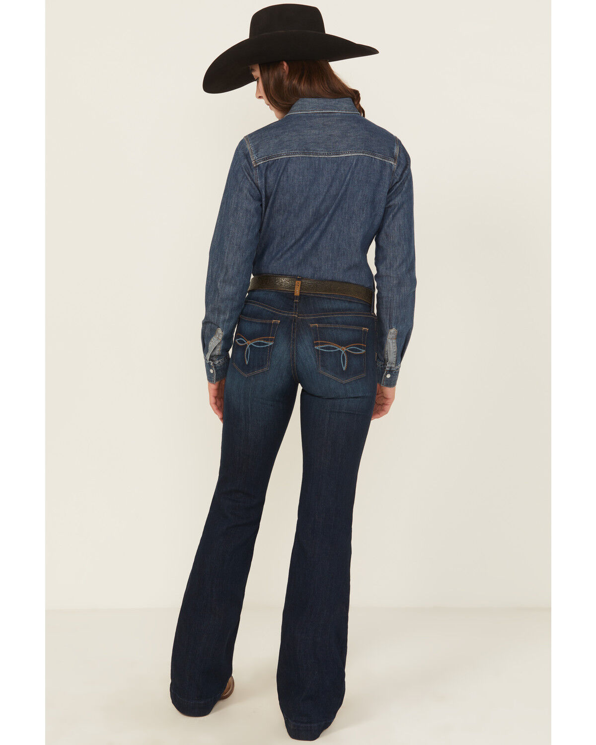Image #1 - Ariat Women's Julianna Dark Wash Perfect Rise Trouser Stretch Denim Jeans, Dark Wash, hi-res