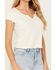 Image #4 - Cleo + Wolf Women's Ribbed Baby Tee, Cream, hi-res