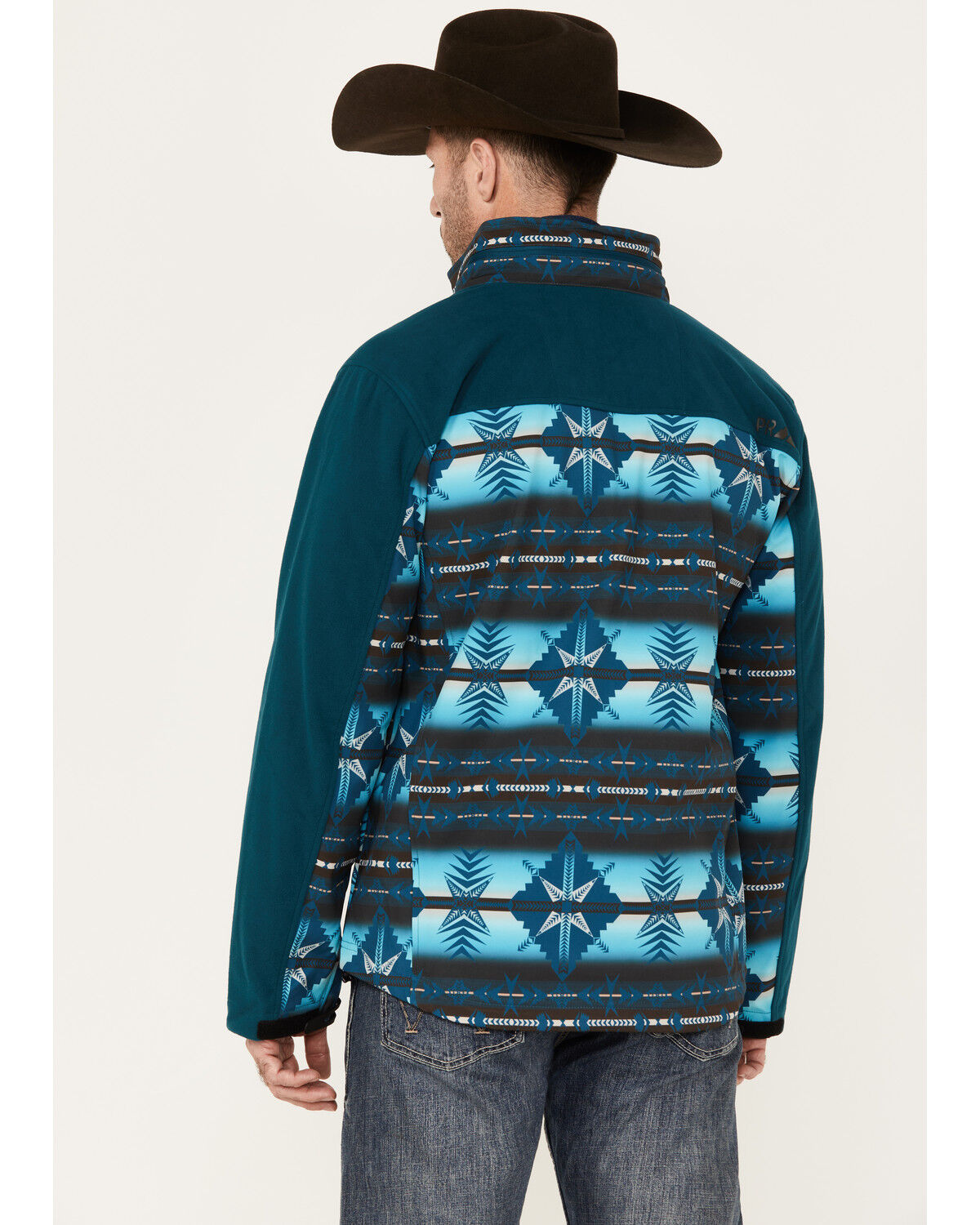 Image #4 - Powder River Outfitters Men's Southwestern Print Softshell Jacket, Teal, hi-res