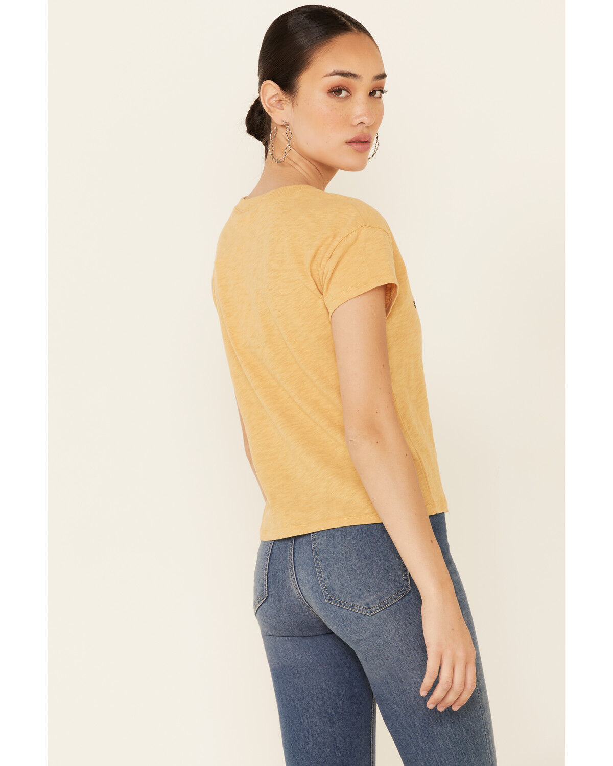 Image #4 - White Crow Women's Giddy Up Rough & Rowdy Graphic Short Sleeve Crop Tee, Dark Yellow, hi-res