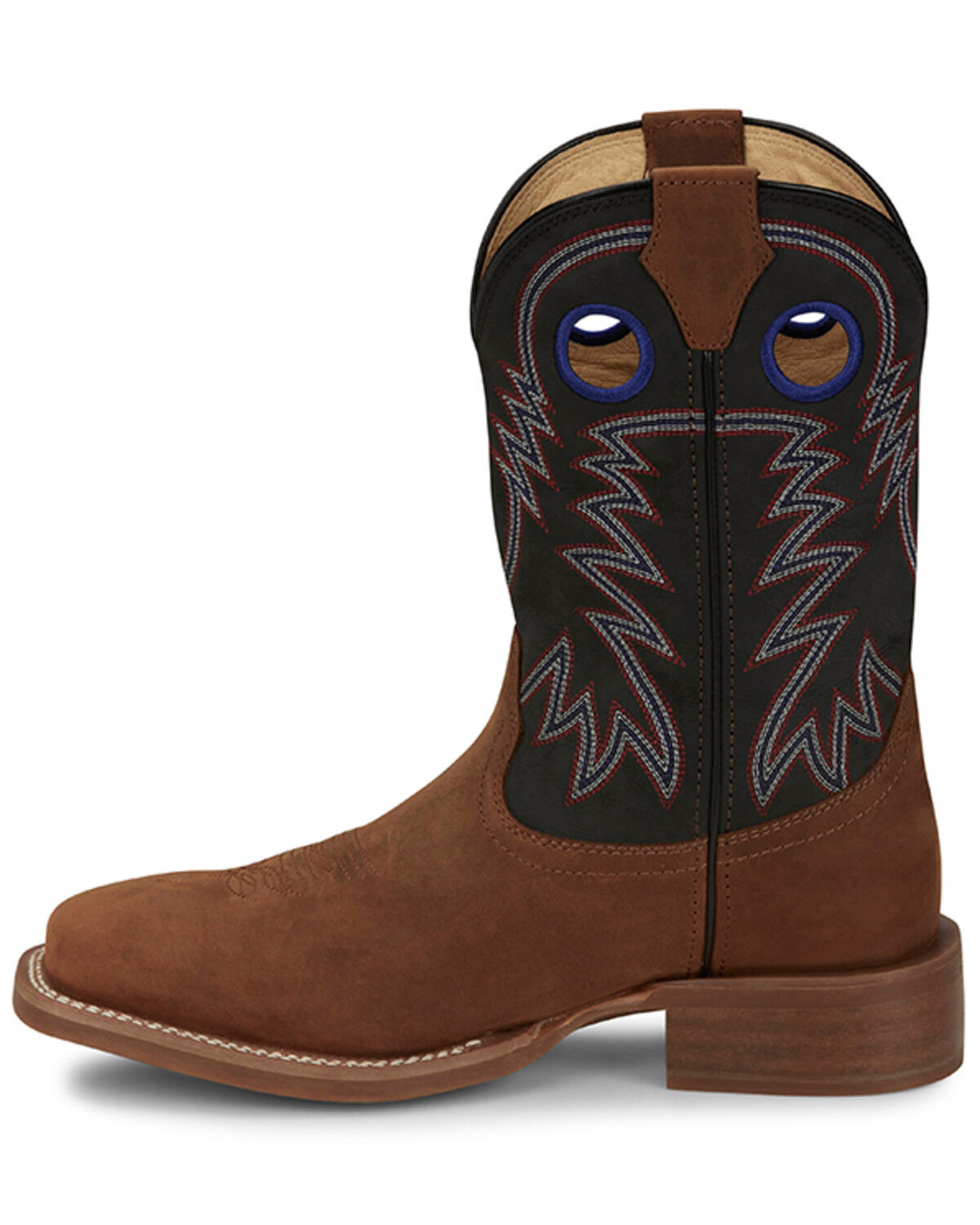 Image #3 - Justin Men's Show Stopper Wester Boots - Broad Square Toe, Brown, hi-res