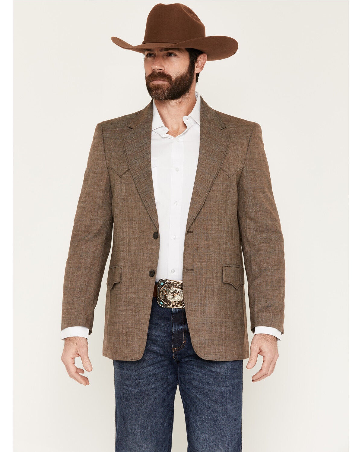 Image #1 - Circle S Men's Plano Sport Coat - Big, Taupe, hi-res
