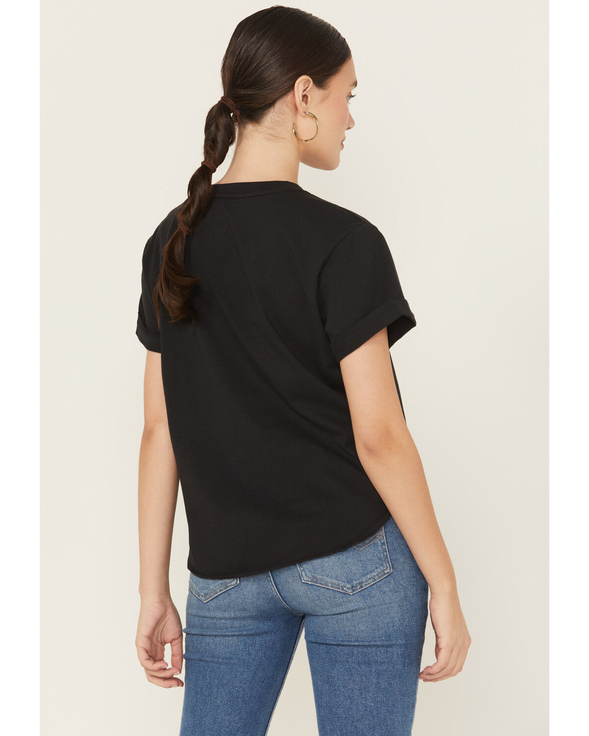Image #4 - Idyllwind Women's Studded Bull Skull Short Sleeve Graphic Tee, Black, hi-res