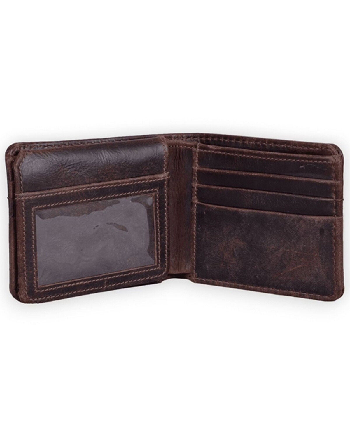 Image #2 - Ranch Junkie Men's Denali Leather Bifold Wallet, Dark Brown, hi-res