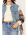 Image #3 - Cleo + Wolf Women's Christine Long Sweater Sleeve Button-Down Denim Jacket, Blue, hi-res