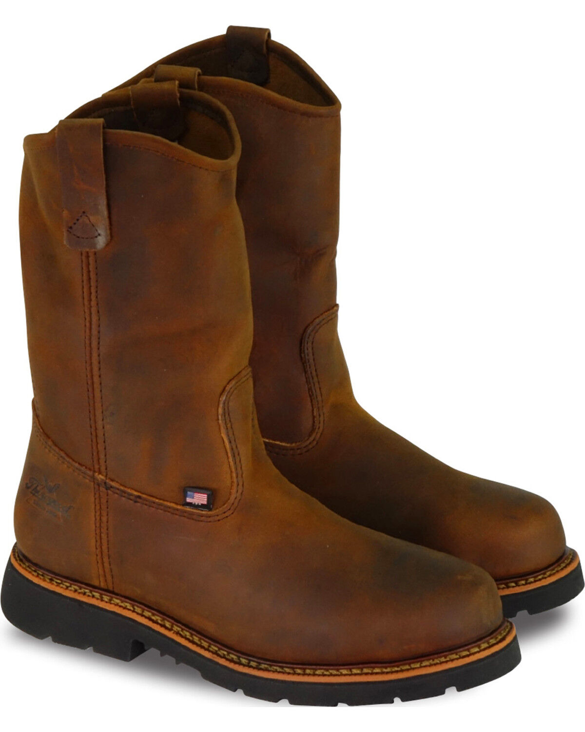 Image #1 - Thorogood Men's American Heritage Wellington USA Work Boots - Steel Toe, Brown, hi-res