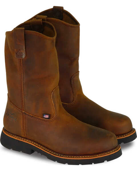 Thorogood Men's American Heritage Wellington Made In The USA Work Boots - Steel Toe, Brown, hi-res