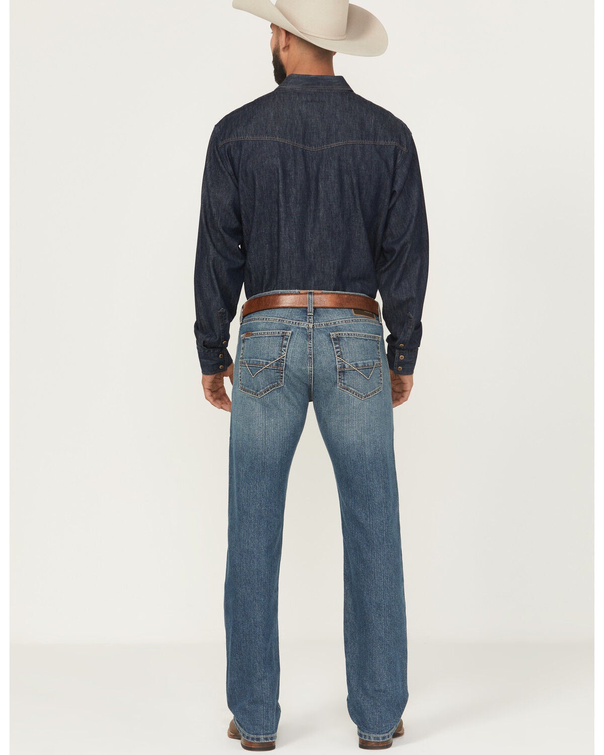 Image #3 - Ariat Men's M7 Medium Wash Slim Straight Stretch Denim Jeans, Medium Wash, hi-res