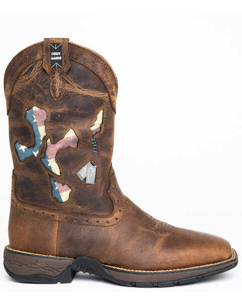 Image #2 - Brothers and Sons Men's Star Exports With Flag Western Performance Boots - Broad Square Toe, Brown, hi-res