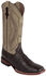 Ferrini Men's Smooth Quill Ostrich Exotic Boots - Square Toe , Chocolate, hi-res