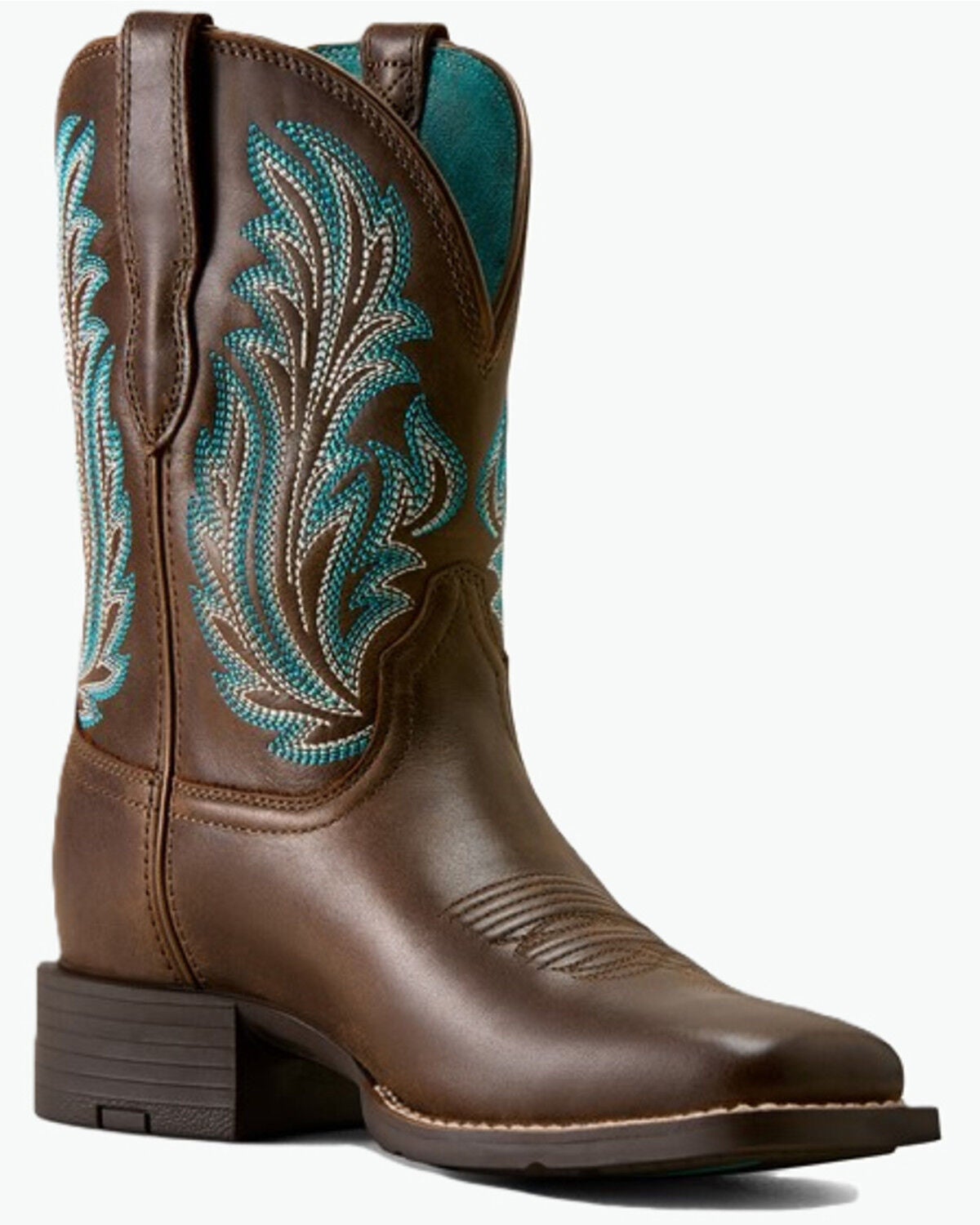 Ariat Women's Round Up Filly Performance Western Boots - Broad Square Toe, Brown, hi-res