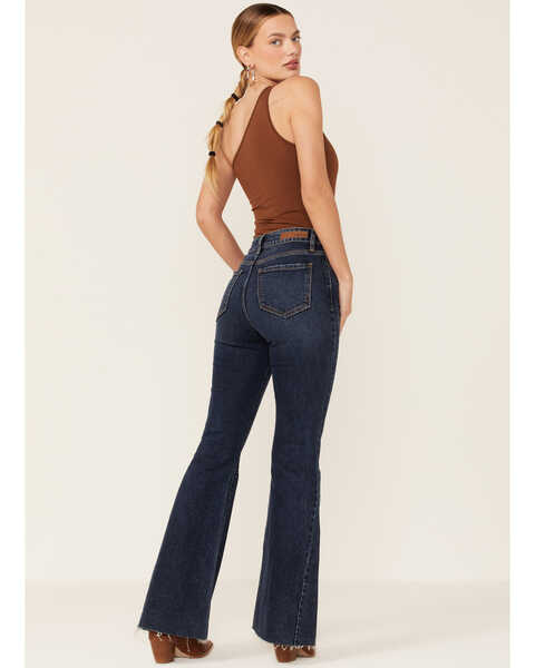 Image #3 - Cello Women's Dark Wash High Rise Flare Jeans, Blue, hi-res