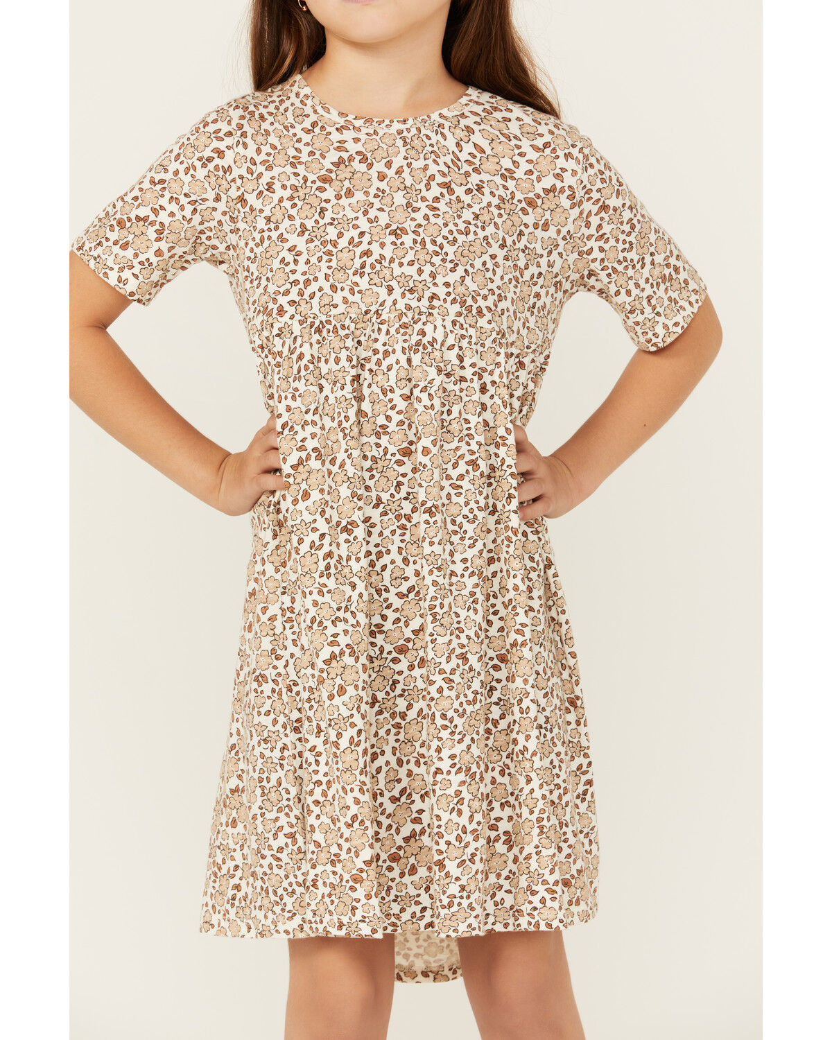 Image #3 - Rylee & Cru Girls' Finn Floral Print Mini Dress, White, hi-res