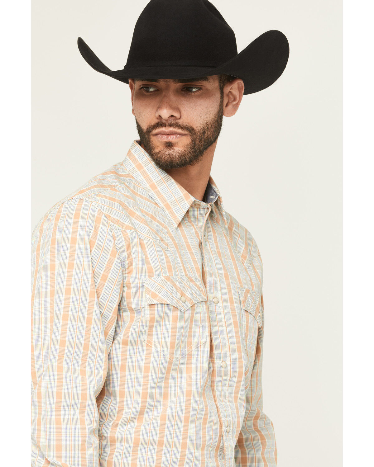 Image #2 - Cody James Men's Tanhue Plaid Print Long Sleeve Snap Western Shirt - Tall, Sand, hi-res