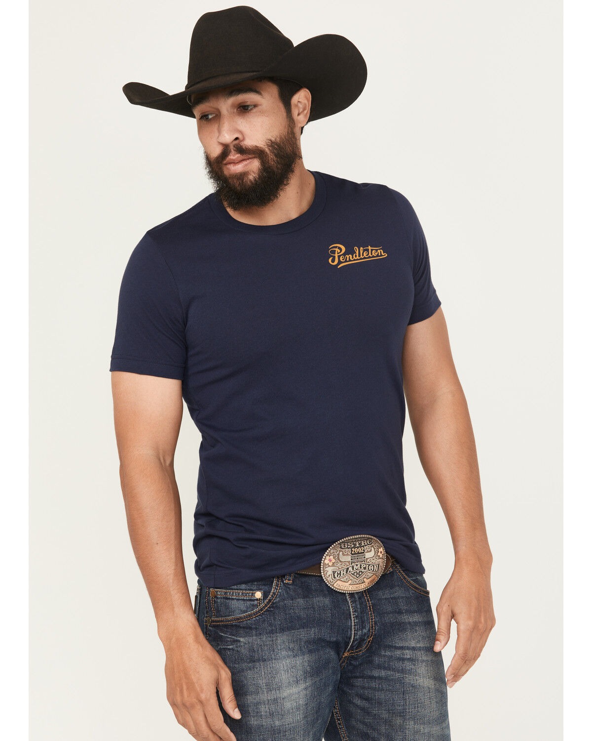 Image #2 - Pendleton Men's Ranch Logo Short Sleeve Graphic T-Shirt, Navy, hi-res