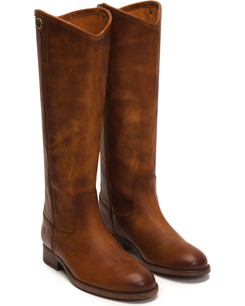 Frye Women's Cognac Melissa Button 2 Tall Boots - Round Toe , Cognac, hi-res