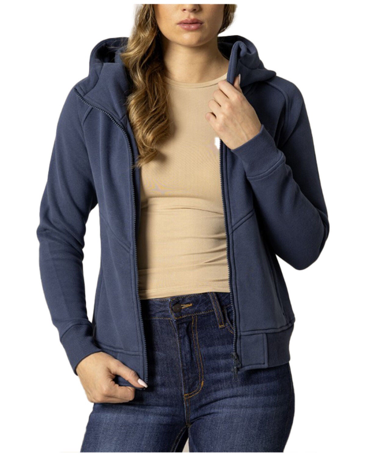 Kimes Ranch Women's Emma Solid Zip-Up Hoodie, Blue, hi-res