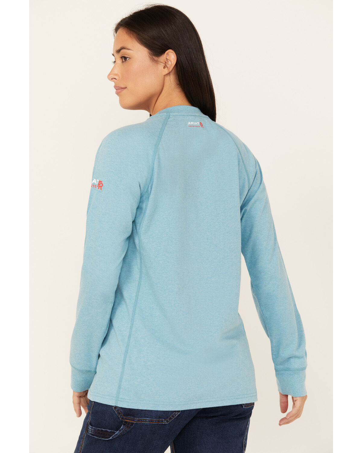 Image #4 - Ariat Women's FR Air Henley Long Sleeve Work Shirt, Blue, hi-res