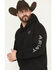 Image #2 - Ariat Men's Logo Graphic Hooded Sweatshirt, Black, hi-res