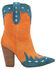 Image #2 - Dingo Women's Spicy Underlay Suede Leather Western Booties - Pointed Toe , Orange, hi-res