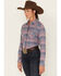 Image #2 - Wrangler Women's Plaid Print Long Sleeve Western Flannel Pearl Snap Shirt, Blue, hi-res
