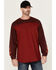 Image #1 - Hawx Men's FR Color Block Long Sleeve Graphic Work T-Shirt, Red, hi-res