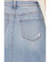 Image #4 - Vervet Women's Light Wash Front Slit Denim Midi Skirt, Light Wash, hi-res