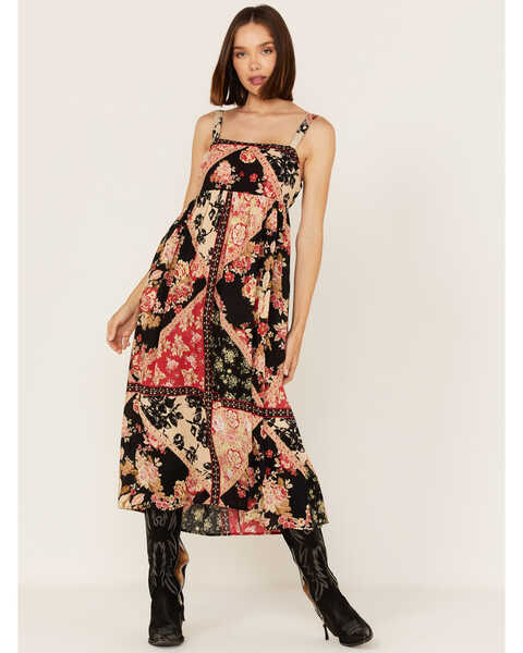 Band of the Free Women's Anthem Of The Sun Patchwork Floral Print Sleeveless Midi Dress, Multi, hi-res