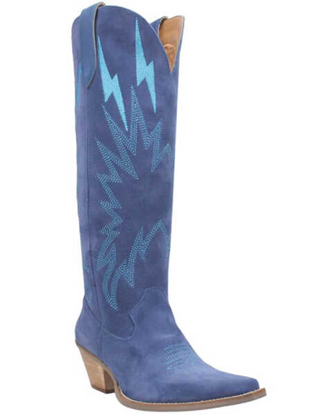 Dingo Women's Thunder Road Western Performance Boots - Pointed Toe, Blue, hi-res