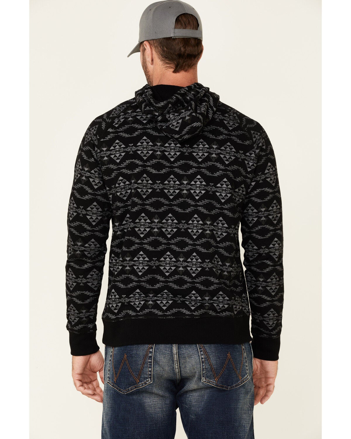 Image #4 - Rock & Roll Denim Men's Black Southwestern Print Pullover Hooded Sweatshirt , , hi-res