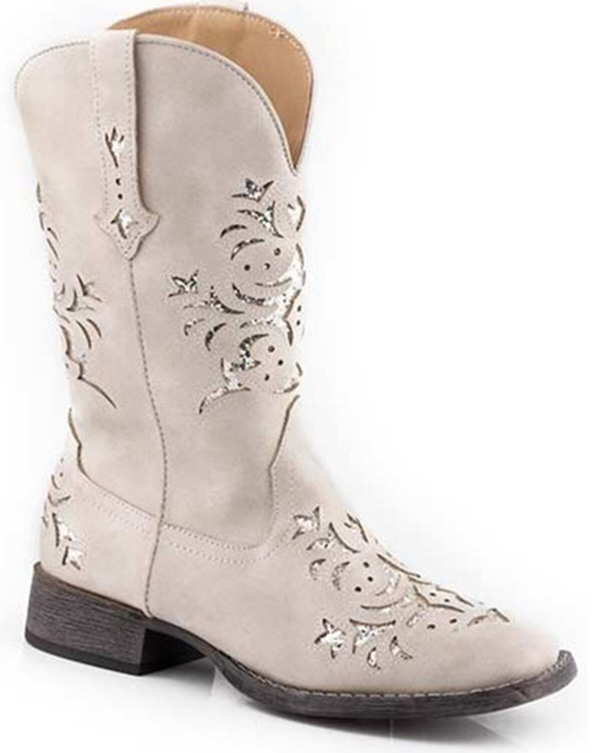 Image #1 - Roper Women's Kennedy Western Boots - Square Toe, White, hi-res