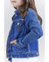 Image #5 - Wrangler® X Barbie™ Girls' Medium Wash Zip-Up Logo Denim Jacket, , hi-res