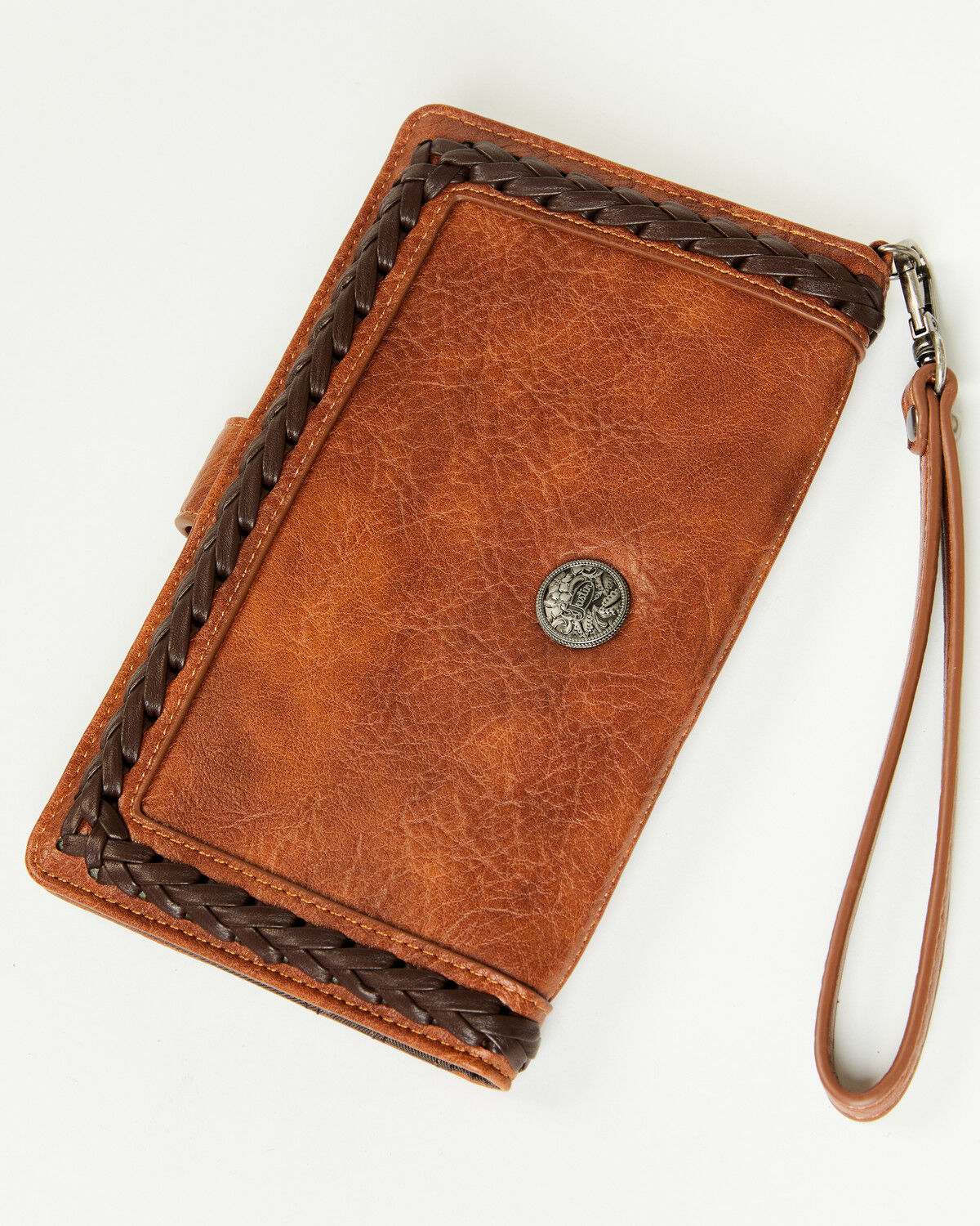 Image #1 - Justin Women's Braided Wallet, Brown, hi-res