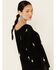 Revel Women's Black Lightening V-Neck Pullover Sweater , Black, hi-res