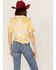Image #4 - Bohemian Cowgirl Women's Boot Barn Exclusive Americana Smiley Face Graphic Bleach Spray Tee, Mustard, hi-res
