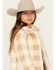 Image #2 - Urban Republic Girls' Plaid Print Shacket, Camel, hi-res