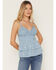 Image #1 - A.T.A.P. Women's Crochet Embroidered Sleeveless Tank Top, Blue, hi-res