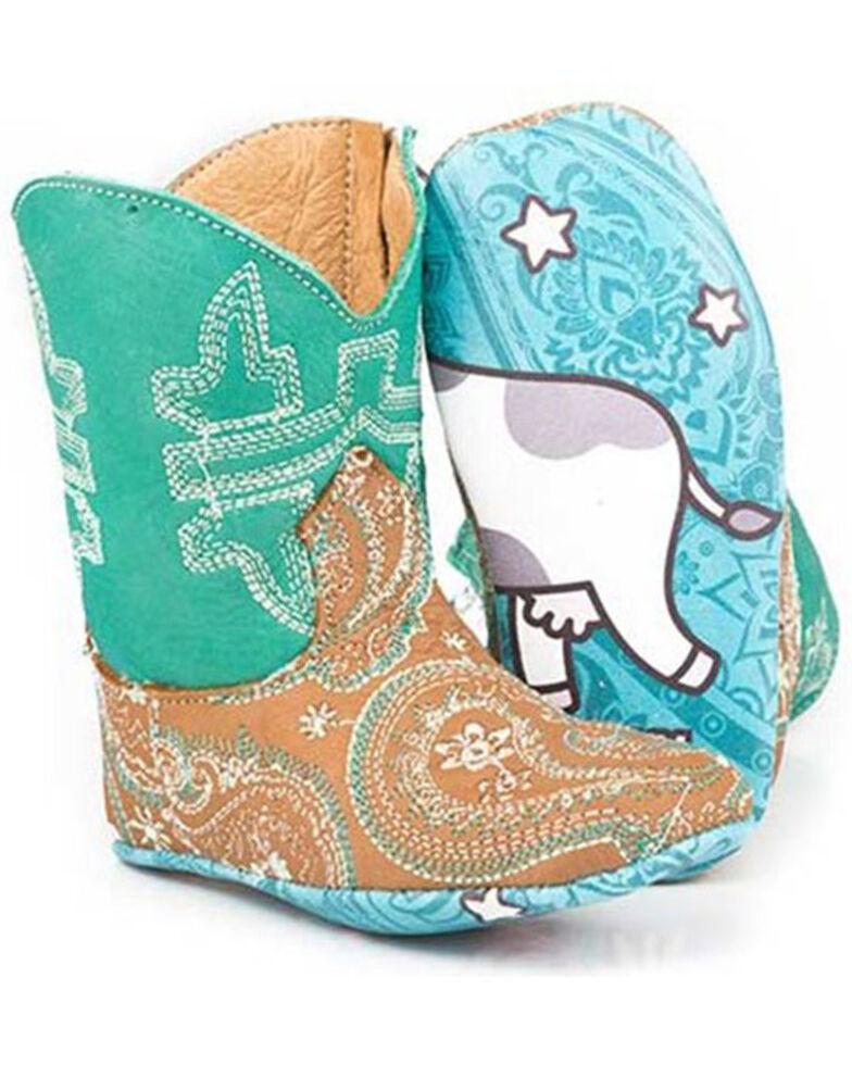 Tin Haul Infant Girls' Lil Paisley Poppet Boots - Square Toe, Brown, hi-res